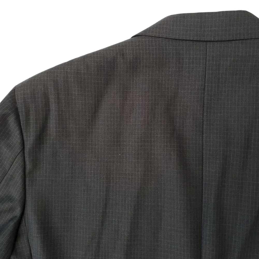 Canali Brown Wool Check Double Breasted Blazer Jacket Sport Coat Peak Lapel 52R
